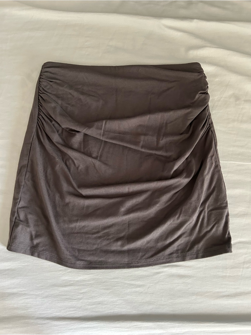 Garage Women's Grey Ruched Mini Skirt